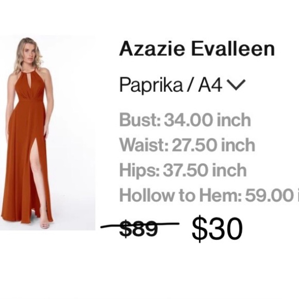 Azazie Evalleen A4 bridesmaid dress paprika orange